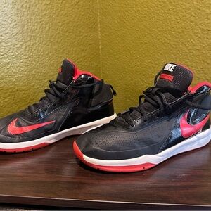 Nike Black and Red High-Top Sneakers